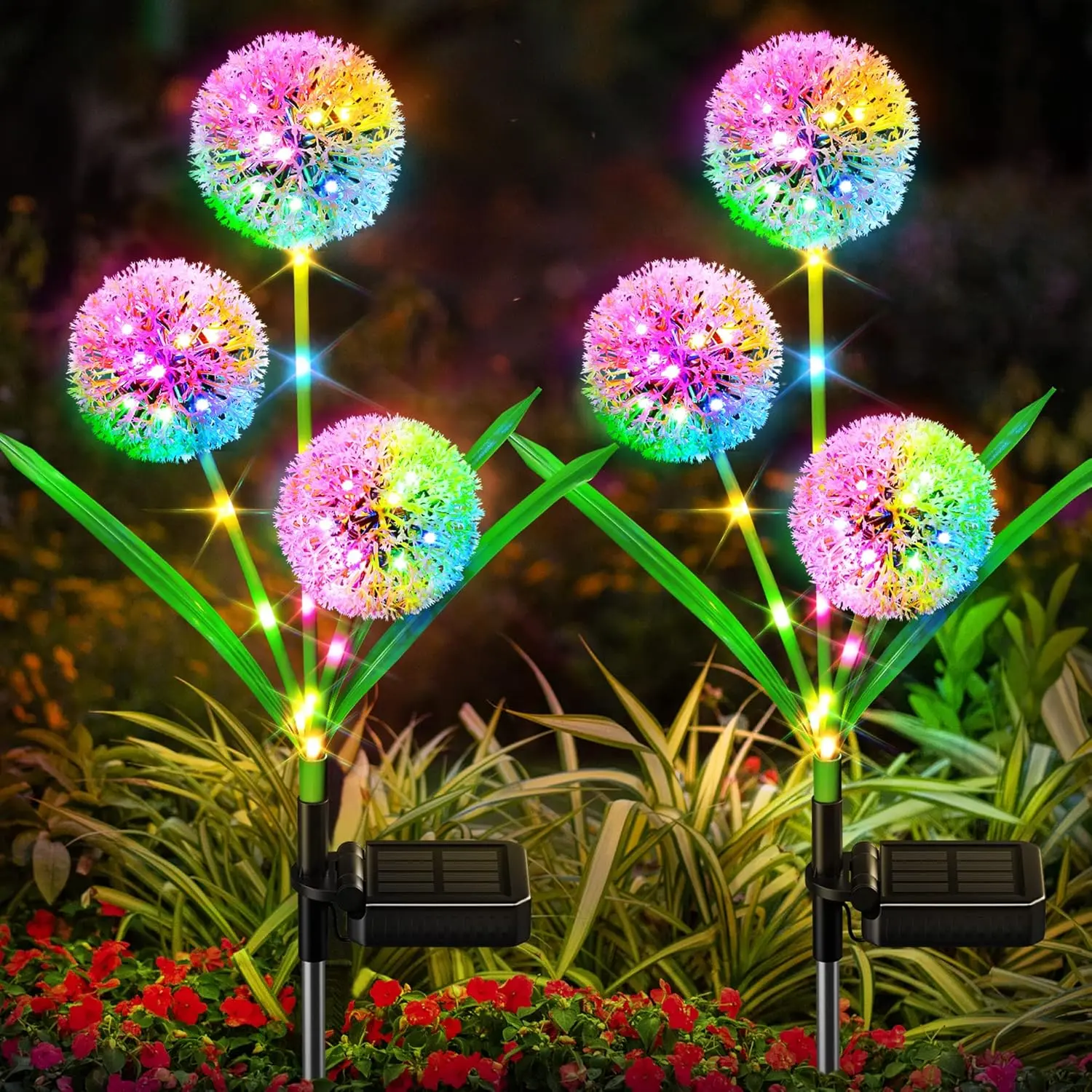 Solar Lights Outdoor Garden Decor, Upgraded Solar Dandelion Garden Light Decorative Landscape Lighting - Waterproof Outside Color Gift for Mothers Day Decoration for Yard Lawn Patio