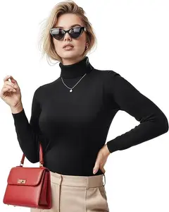 NY Threads Women's Luxury Turtleneck Long Sleeve Shirt Slim Fit Thermal Base Layer Tops