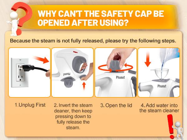 Phueut 1250W Pressurized Steam Cleaner with 11-Piece Accessories 360-Degree Angle for Floor Grout Tile Grease Multipurpose Home Cleaning Tool 15.2OZ Water Tank Capacity