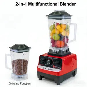 Powerful Stainless Steel Blender Food Processor, 110V 60Hz 200W, UL 982 Certified V-0 PPS Flame Retardant Shell, Class B Motor with 125℃ Thermal Protector, UL 817 2-Pin Polarized Plug, Dual Circuit Protection for Dry Wet Ingredients Home Kitchen Use