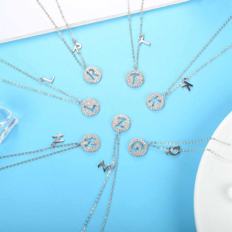 MILACOLATO 925 Sterling Silver CZ Disc Initial Necklace for Women Men Dainty 26 A-Z Capital Letter Alphabet Pendant Cubic Zirconia Tiny Letter Necklace MILACOLATO 925 Sterling Silver CZ Disc Initial Necklace for Women Men Dainty 26 A-Z Capital Letter Alphabet Pendant Cubic Zirconia Tiny Letter Necklace