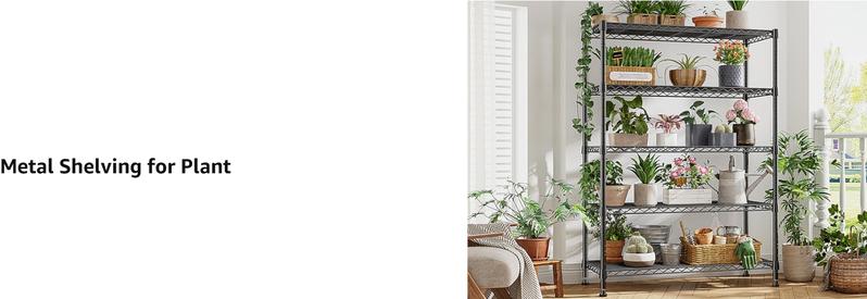 Raybee 5-6 Tier Metal Shelving Unit, Heavy Duty Shelving Organizer, Adjustable Wire Shelf with Wheels, Rolling Metal Storage Shelves for Garage Pantry Basement