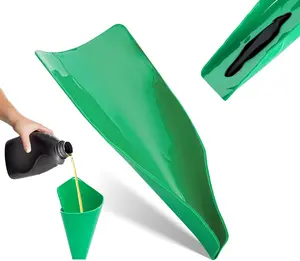 Foldable Flexible Oil Change Funnel - Spill-Free Auto Funnel with Large Capacity, Easy to Clean & Store, Multi-Use Car Care Tool for Oil Filling/Draining, Fits Lawnmowers, Motorcycles, Snowplows, Trucks & Vehicles