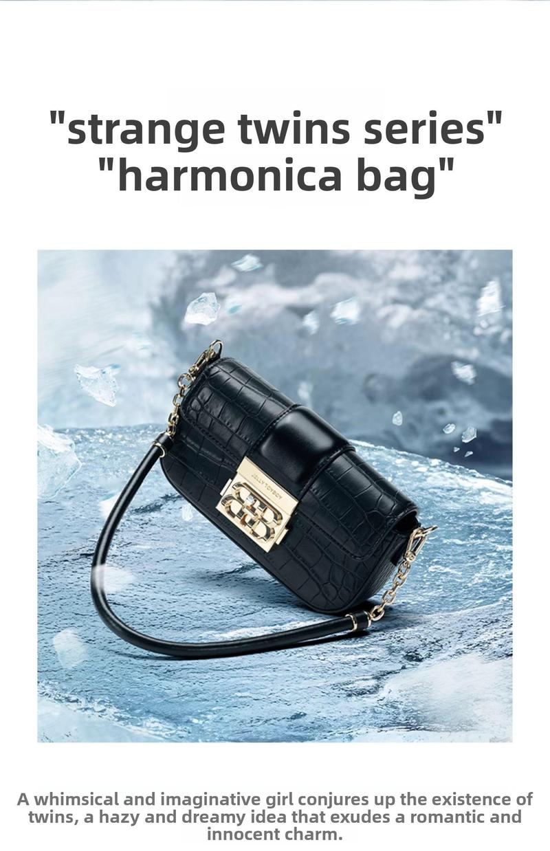 Jelly toy boy Harmonica Bag - Crossbody Bag, Chain Bag, Handbag, Shoulder Bag, versatile for Daily use, lightweight for commuting and business, Spring/Summer 2026 New style