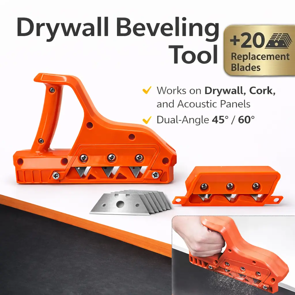 Drywall Corner Chamfer Trimming Tool – Drywall Cutting Tool with 45° & 60° Dual Angle Blade Kit, 20 Replaceable Blades for Smooth Edge DIY Walls, Father's Day Gift, Trimming Tools