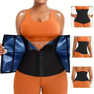 Fajas Colombianas Moldeadoras Waist Trainer for Women Belly Waist Trimmer Corset Tummy Wrap Workout Sweat Belt Band Garment Abdominal Binder Shapewear Black Womenswear Compression Basic