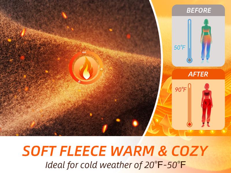 G Gradual Women's Fleece Lined Joggers Hiking Pants 4 Zipper Pockets High Waisted Water Resistant Winter Running Sweatpants