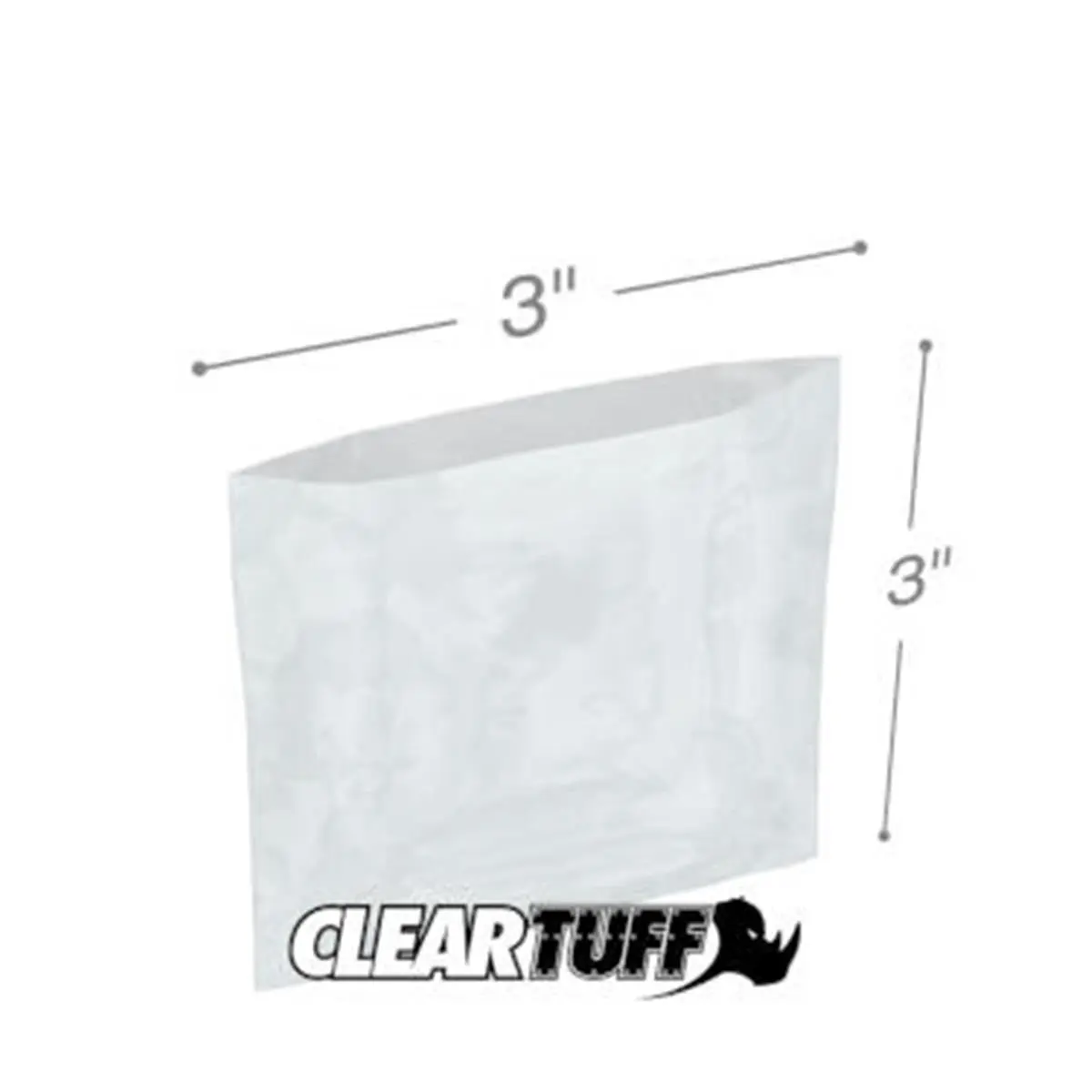 212 MAIN 100% Virgin LDPE Rectangular Plastic Poly Bags, 3x3 in, 0.00125 Gauge, Easy-to-Use Flat Open-Top, Recyclable, Food Service/Industrial Use, Clear, Lightweight Protection, Case of 1000