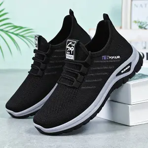 Trendy Women's Low-Top Sneakers Breathable 3D Mesh Upper Lightweight Soft Sole Comfortable for Everyday Wear Black/Dark Purple