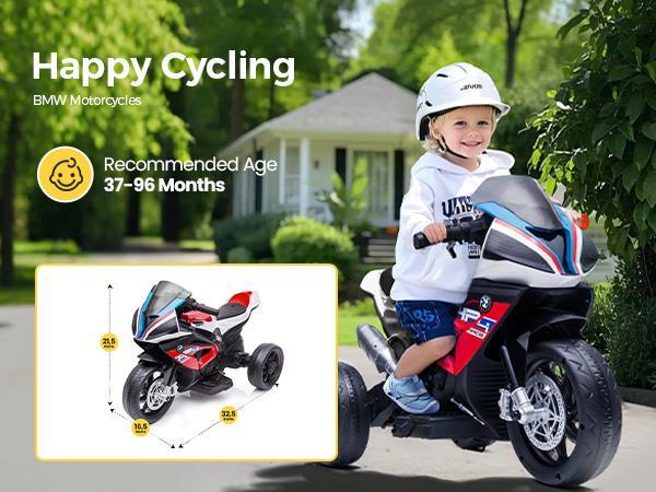 【Phivilla Home】12V Kids Electric Motorcycle, Ride on Toy for Toddlers Battery Powered 3-Wheel Stable Design with Horn, Music & LED Lights 【Phivilla Home】12V Kids Electric Motorcycle, Ride on Toy for Toddlers Battery Powered 3-Wheel Stable Design with Horn, Music & LED Lights