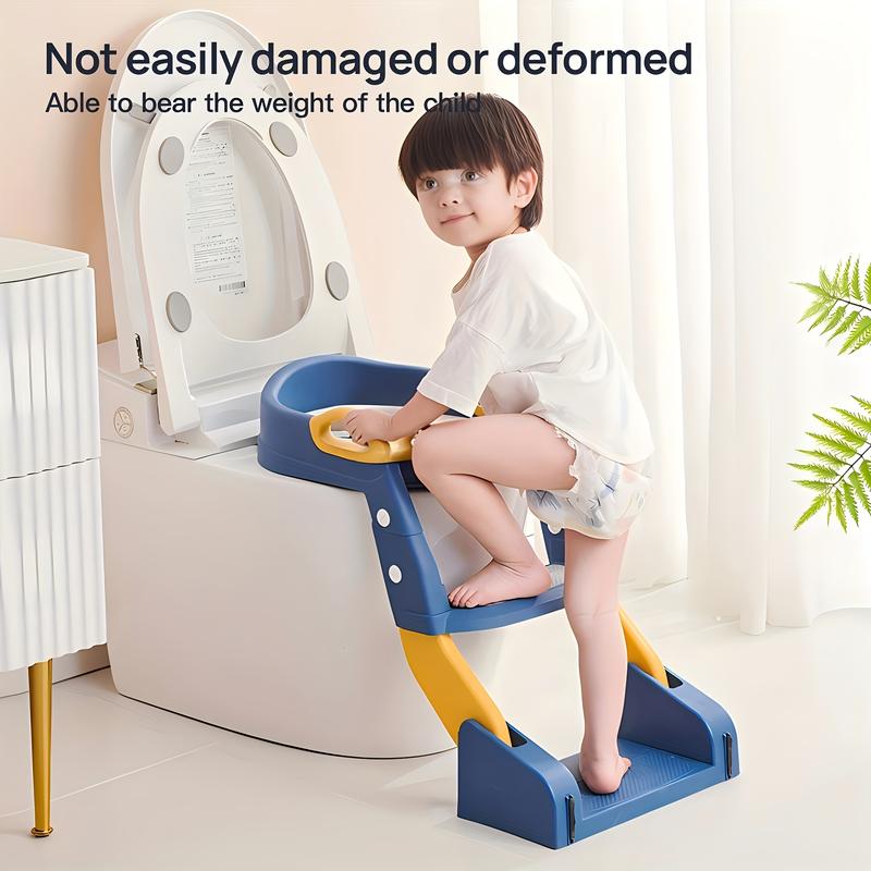 Essential Potty Training Seat - Adjustable Sturdy Non-Slip Toilet Chair with Step Ladder Comfort Grip Handles & Splash Guard for Easy Training Safety Collapsible Design