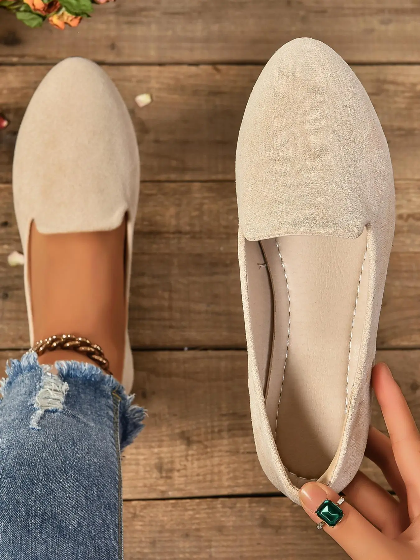 Women's Solid Color Pointed Toe Flat Shoes, Soft Sole Flats, Soft Soled Shoes, Casual Comfortable Slip on Shoes, All-match Commuter Shoes for Work & Daily Wear, Everyday Wear Footwear