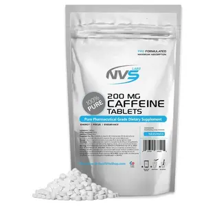 CAFFEINE PILLS / TABLETS BY NVS Labs 1250 PILLS 200mg STRENGTH (500g)