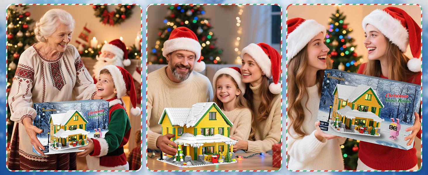 【Black Friday】TENHORSES Christmas Story House Building Blocks Set with LED Light-Able Building Toys for Boys Girls Adults Perfect Gift for Christmas Home Decoration Ideal for Home Decoration creative blocks holiday building blocks