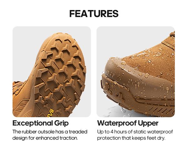 NORTIV 8 VaporGuard Men's Waterproof Military Tactical Boots Black Closed Ankle-high Design YKK Zipper Hook-Loop Strap Closure Breathable Durable