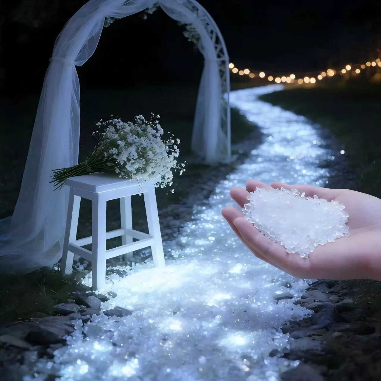 5000 Glow Pieces Decorative Luminous Stones, Blue Night Glow Garden Pathway Decor for Outdoor Enchantment & Magic DIY Landscape Projects, Creates A Whimsical Outdoor Mood