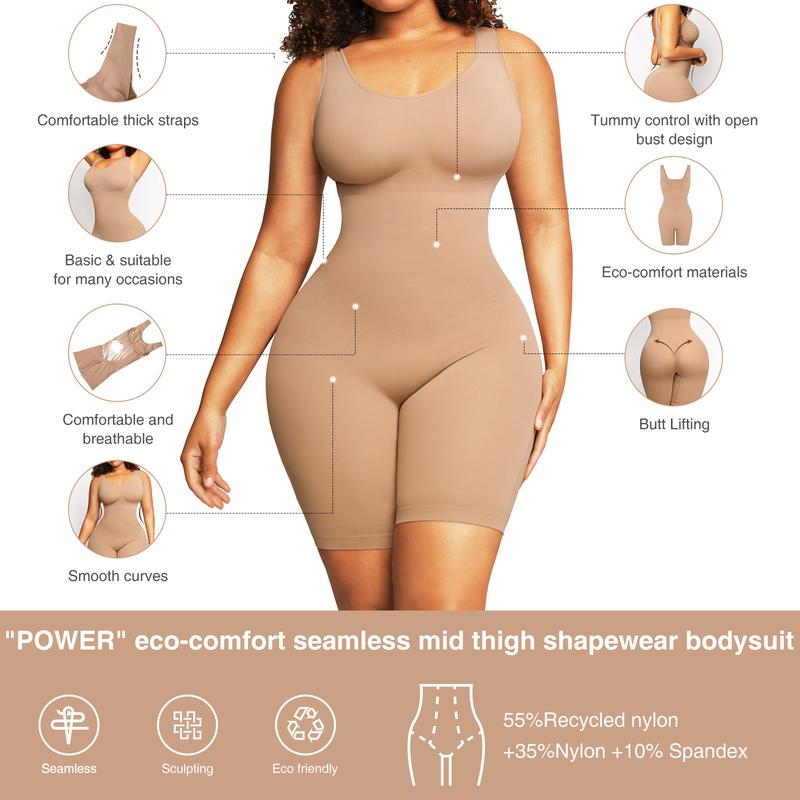FeelinGirl Shapewear Bodysuit for Women Tummy Control Seamless Butt Lifting Thigh Slimmer Full Shapewear Comfort Fabric Womenswear Fit
