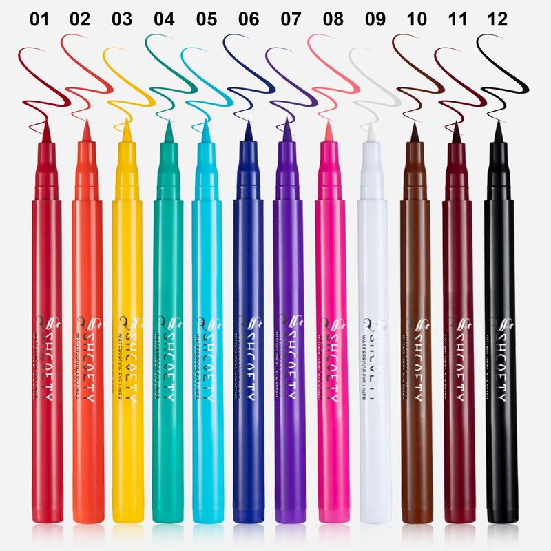 Colored Liquid Eyeliner Pen Matte Finish, Long-lasting, Waterproof Colored Eyeliner
