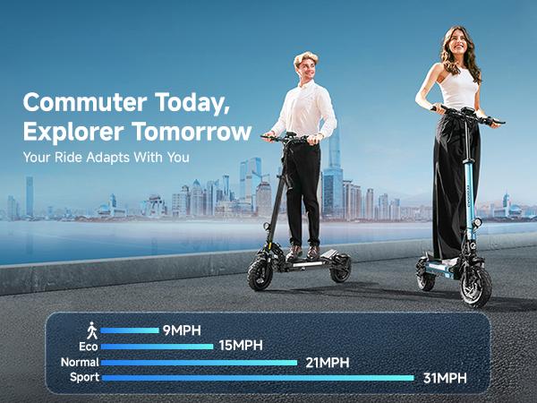 【New-in】High-end Electric Scooter for Adults, 1000W/800W Powerful Motor, 31MPH/25MPH, 31Miles/25 Miles Max Range, 10"/8.5'' Pneumatic Tires, APP Control, Dual Suspension & Dual Braking, Portable Electric Scooter Adults