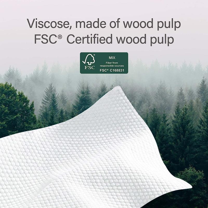 Unifree Face Clean Towels, Dry Facial Towels, Disposable, 100% Plant Fiber & Biodegradable, Ultra Soft & Thick, Large 7.9''x7.9'', Superabsorbent, Washcloth cleaning towel Natural  Sheet Skincare Comfort Bio-Degradable Silky Soft Single Use Tissues