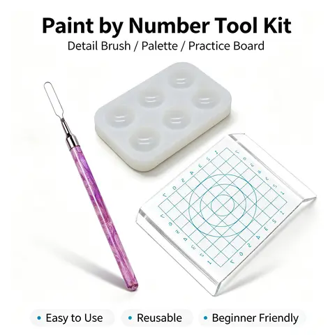 DIY Painting Art Kit - Acrylic Tray, Stirring Stick, Palette, Mixing Aid for Easy Blending & Stable Surface Fluid Painting, Paint by Numbers - DIY Craft Tool for Artists' Art Projects