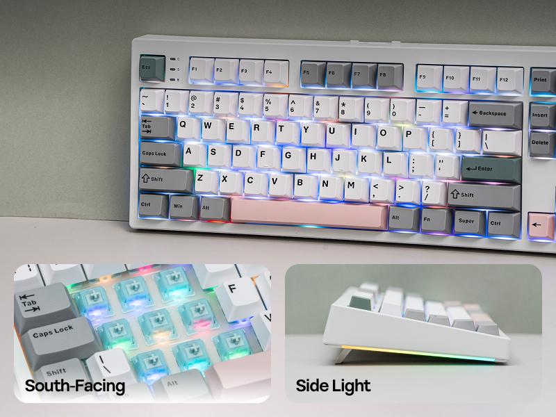 EPOMAKER TH87 Wireless Mechanical Keyboard TKL Layout Tri-Mode USB-C/BT 5.0/2.4GHz Wired Hot Swappable Custom PBT Keycap RGB Backlit Gasket Gaming Keyboard for PC/Mac creamy keyboard keyboards for gaming TikTokShopJumpstartSale