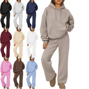 Womens 2 Piece Outfits Lounge Hoodie Sweatsuit Sets Oversized Sweatshirt Baggy Fall Fashion Sweatpants with PocketsGift