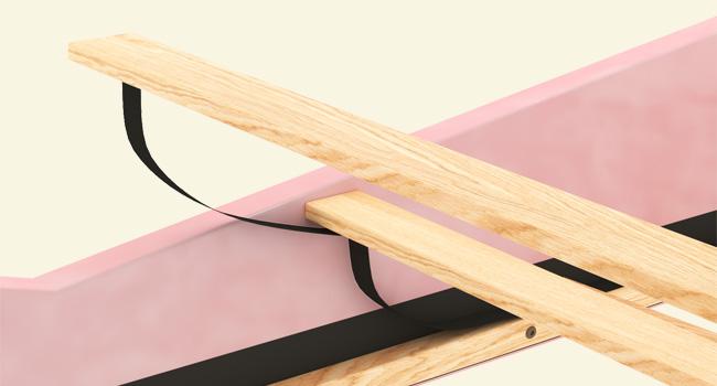 JOYMOR Toddler Bed, Floor Bed with Safety Guadrail, Montessori Toddler Bed with Animal Ear Shapes, Soft Velvet Wood Bed for Infant, Kids, Mattress not Included