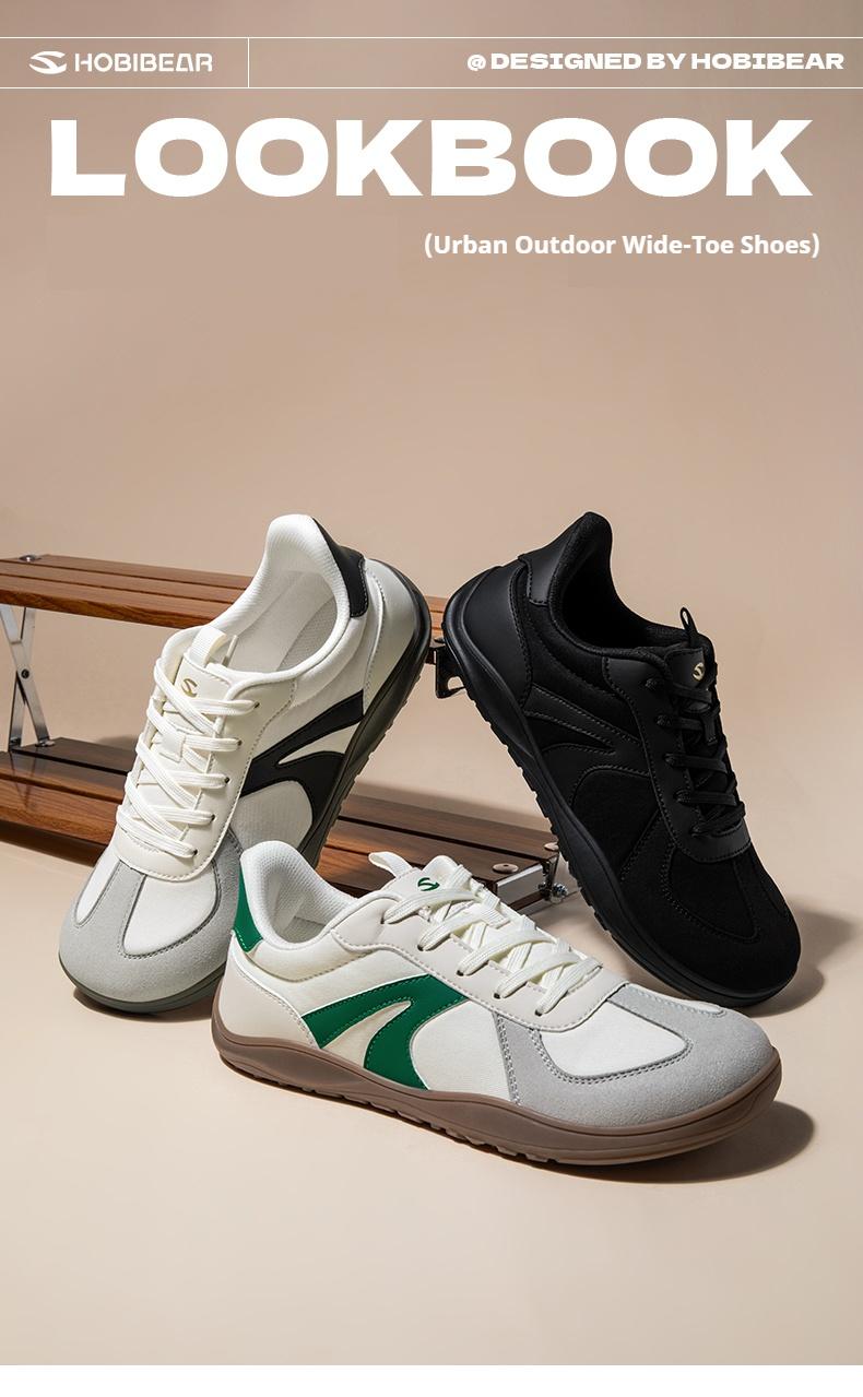 HOBIBEAR Barefoot Shoes Wide Casual Lace Up Retro Fashion Sneakers for Women Men