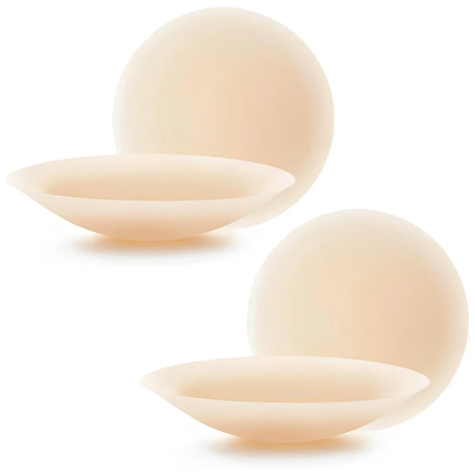 Solid Silicone Nipple Covers for Women, Reusable Ultra-thin Pasties with a Seamless Edge, Non-Adhesive Underwear Accessories for a Braless Look, Reusable Bra Liner, Wireless, Lady, Adults, Ultra-Thin Shape