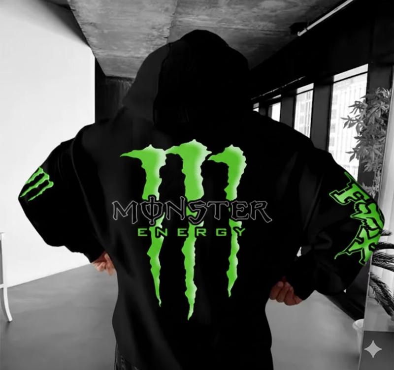 Black and Pink Multicolor Monster Energy Claw Streetwear Racing Crossover Hoodie, Motocross Streetwear, Unisex Casual Pullover, Fullsize S-5XL, Gifts For Men, Lover Car