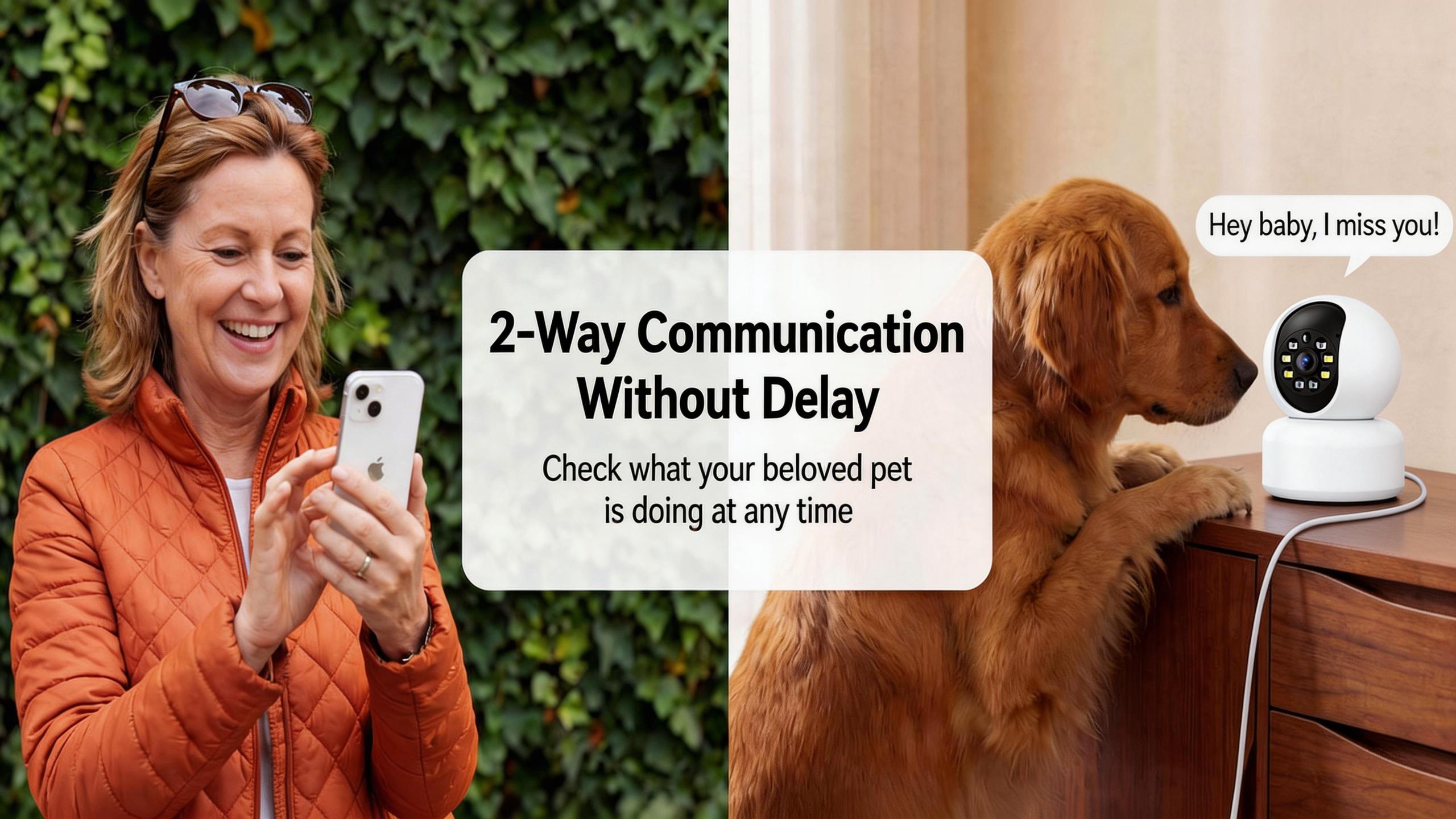 【2PC Pet Monitoring】Hawkray Smart Pet Monitor for Multi-Pet Homes 360° Coverage 3MP 2K HD AI Pet Recognition 2-Way Audio Home Security Ultra-HD View