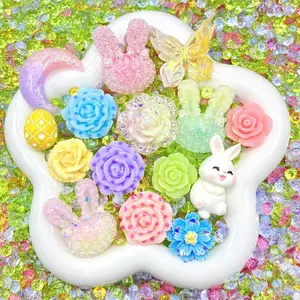 Hopping For Spring - Rose Rose Bouquet - 20-30mm Resin Cabochon Mix for DIY Deco Crafts Whipped Cream Glue, Resin Art, Frame & Mirror Decoration