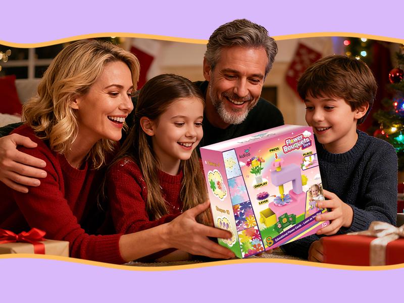 Kiditos Fabric Flower Bouquets DIY Craft Kits for Kids – Build Your Flower Market Toy, Arts & Crafts Bouquet Making for Ages 3+, Perfect Gift for Christmas & Birthdays