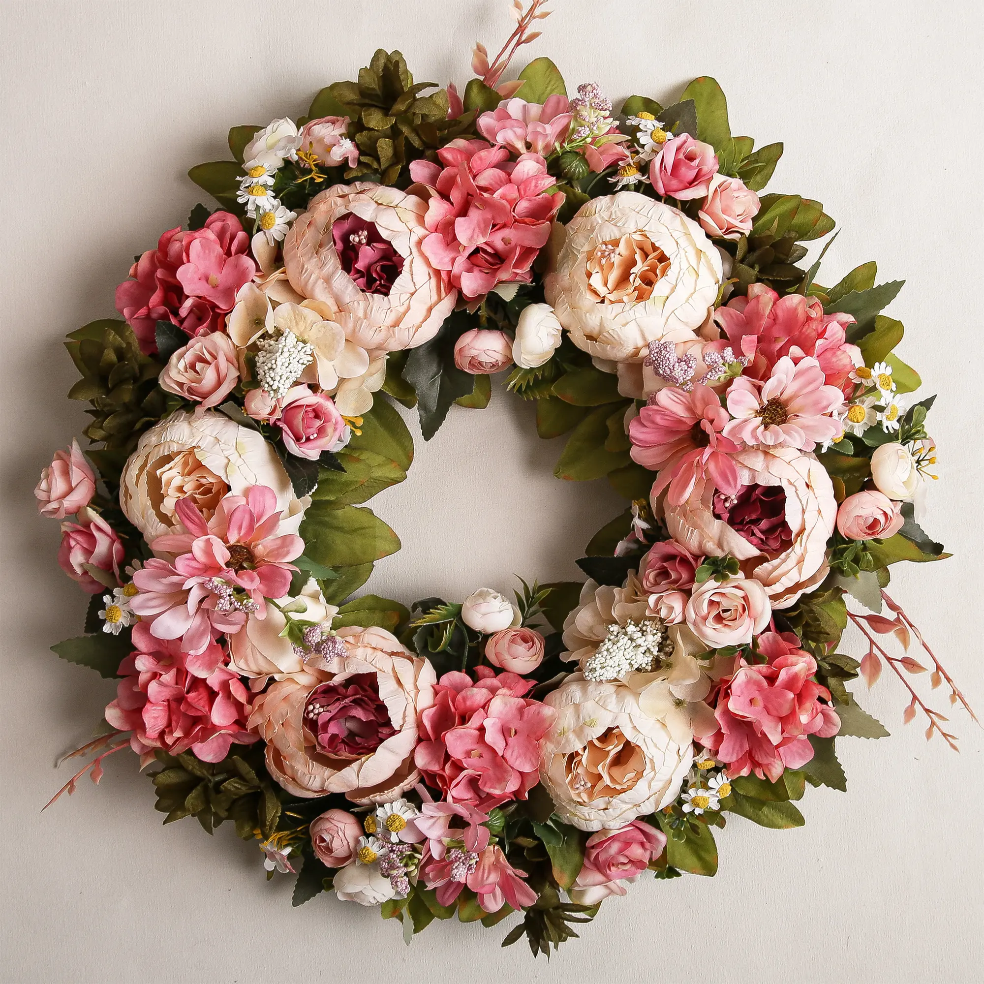 EZsenses Peony Wreath Spring Wreaths for Front Door, Artificial Large Floral Wreath for Front Door Wall Decor, Valentine’s Day Home Wedding Housewarming Gift