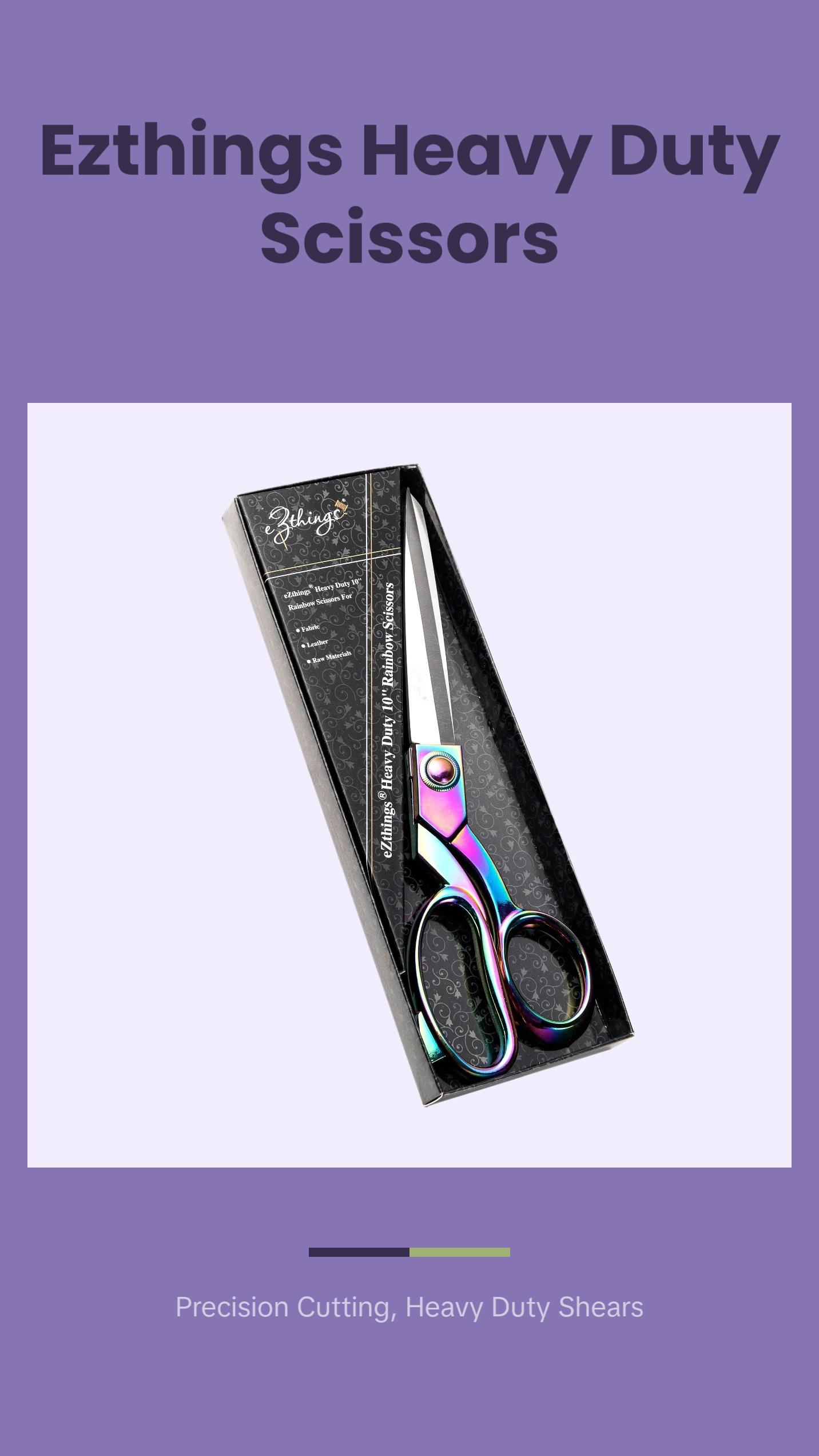 eZthings Heavy Duty 10 Inch Tailoring Scissors for Cutting Arts & Craft Fabrics Upholstery Leather Raw Materials Ultra Sharp Blades Durable Design Sewing