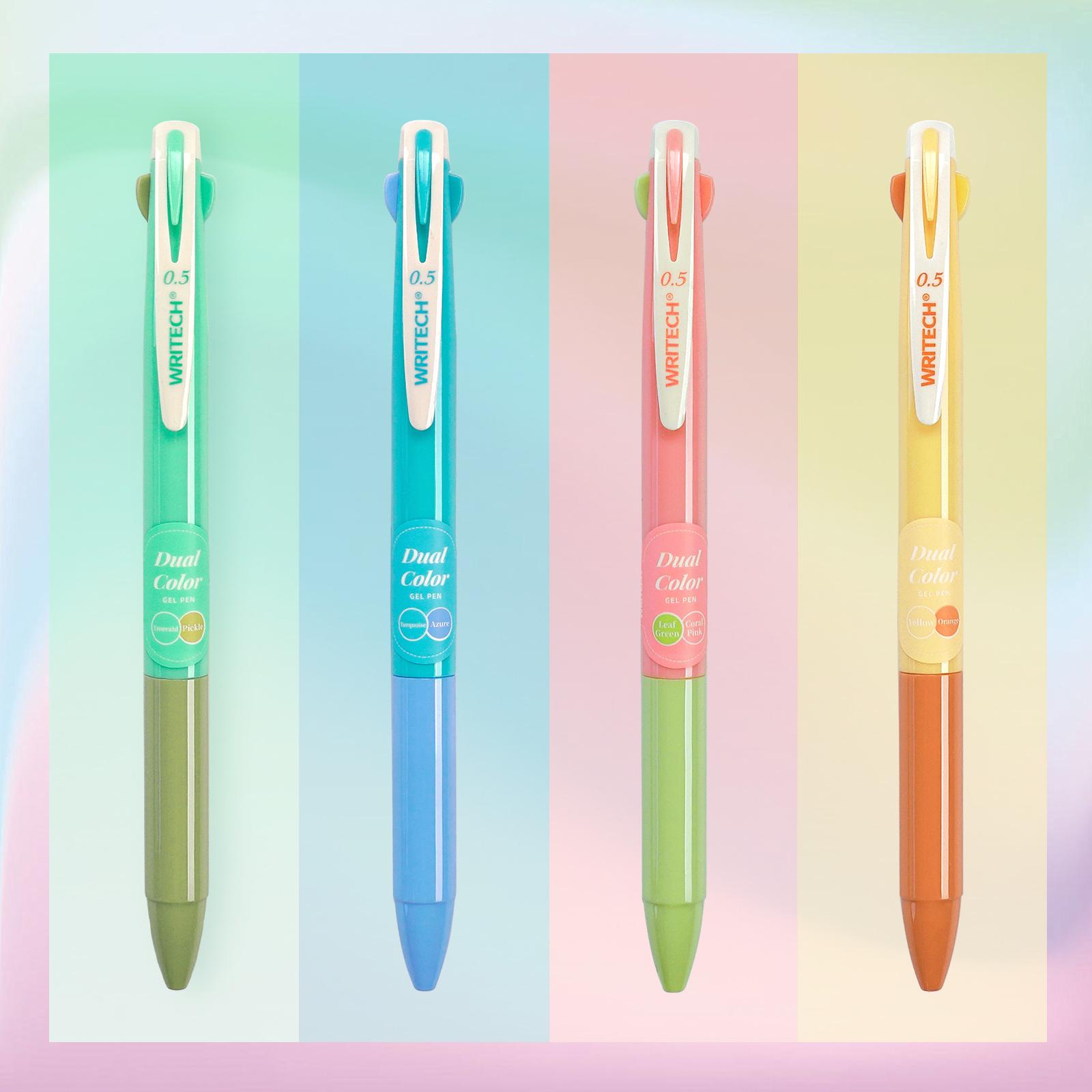 WRITECH Multi Colored Gel Pens 0.5mm 2 in 1 Assorted Color Ink Fine Point Tip Aesthetic Retractable Pen for Journaling Coloring Drawing - 8ct dealsforyoudays