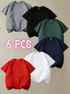 6-Pack Women's Oversized T-Shirts Plus Size, Loose Fit Gym Pump Cover Athletic Tees, 100% Polyester Quick Dry Breathable Workout Tops