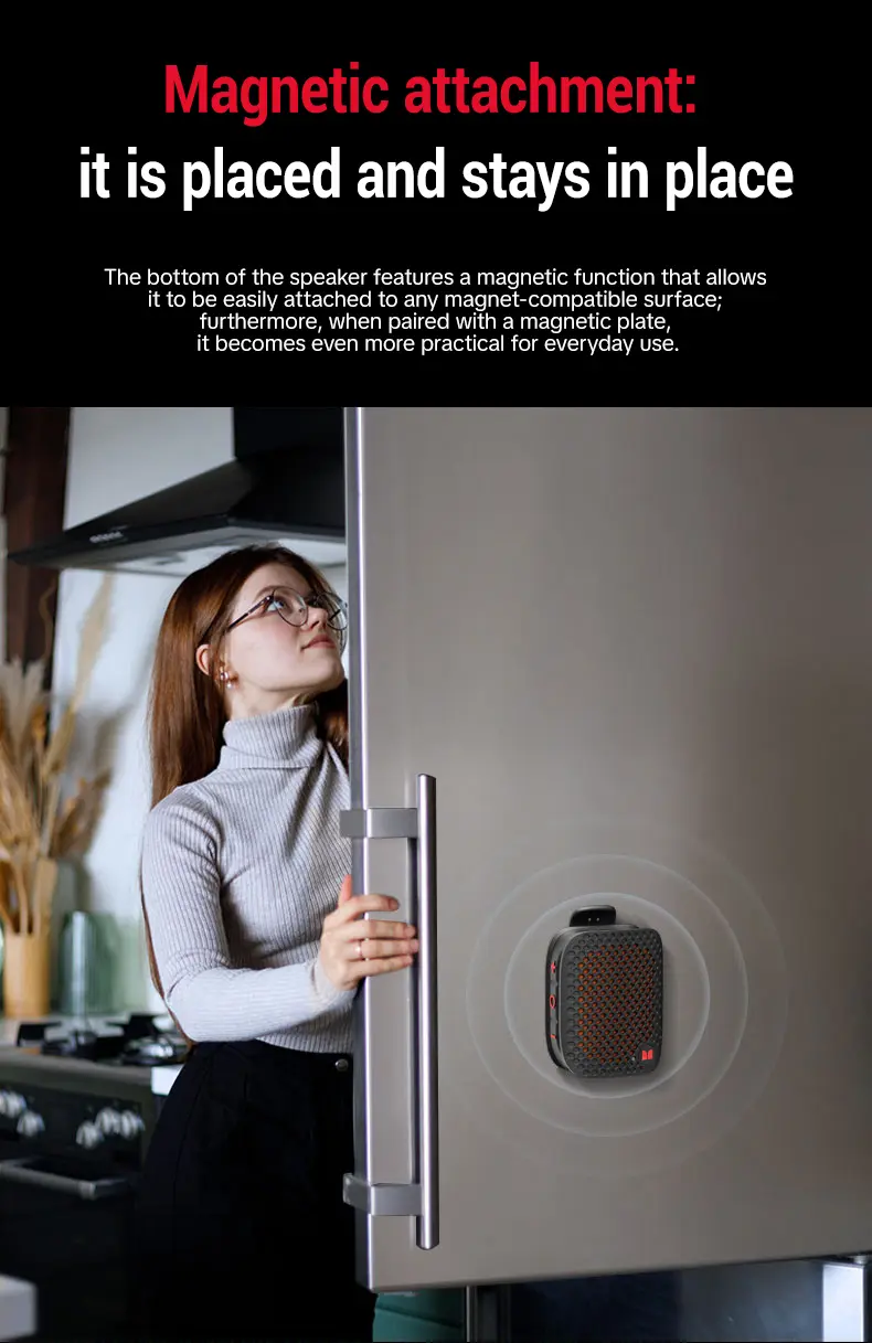 MONSTER M3 Portable Bluetooth Speaker - Compact Waterproof Bluetooth Speaker, 80g Lightweight, TWS Stereo Sound, IPX8 1m Water Immersion, Magnetic Clip-On Wearable, User-Friendly Buttons, 16.0H+ Playtime for Outdoor, Gym, Water Proof