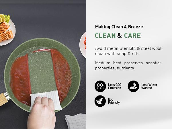 [Live] Kitchen Academy Green 12-Piece Non-Stick Cookware Set - Granite Pots & Pans with Silicone Utensils - Induction Compatible - Green Cookware Set, Halloween Gift