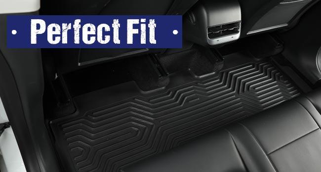 CROSSDESIGN TPE 3D All Weather Floor Mats Fit for 14-23 Nissan Rogue Nissan/08-24 Frontier Crew Cab w/ 2nd Row  Waterproof Durable floormats Non-slip 3PCS Mats Under-Seat Storage