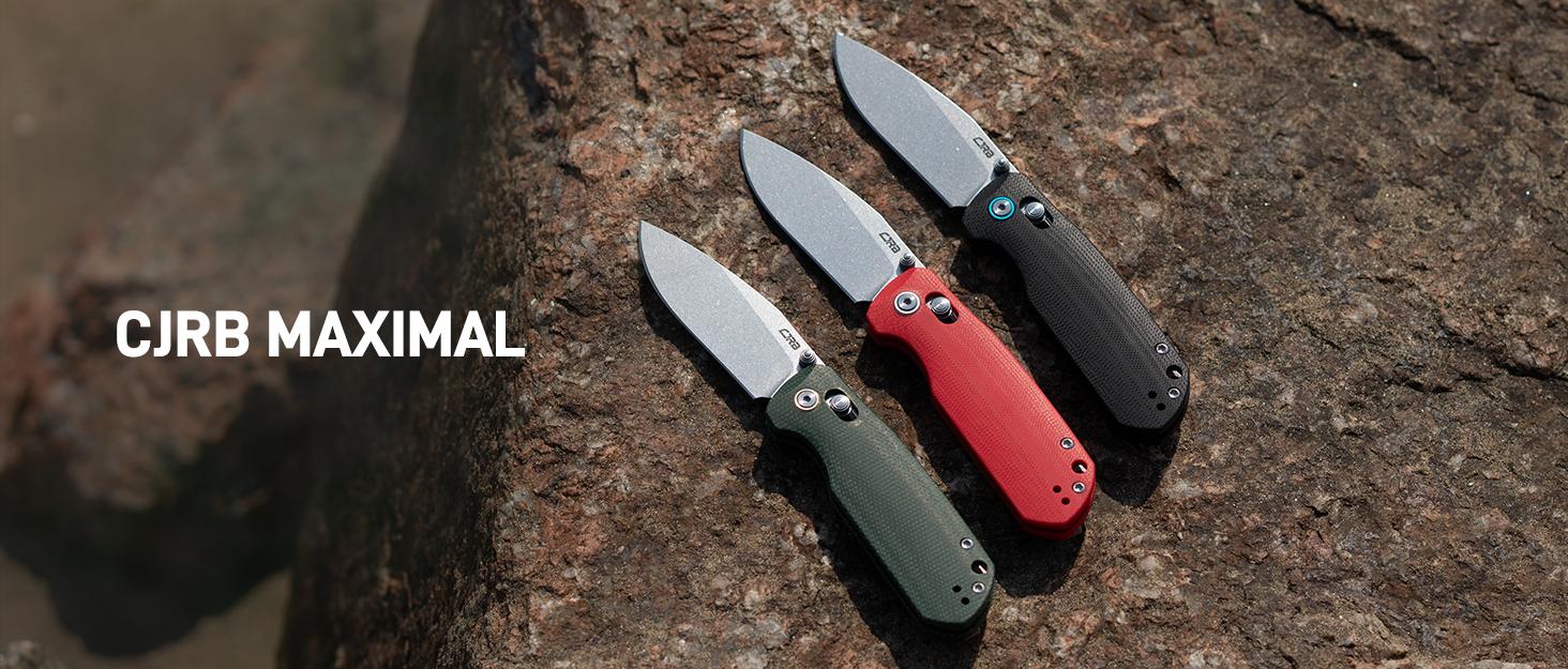 CJRB Maximal Pocket Hunting Knife for Man, 2.95" AR-RPM9 Steel Blade Green Micarta Handle, Outdoor Emergency Survival Gear,Tactical Tool CJRB Maximal Pocket Hunting Knife for Man, 2.95" AR-RPM9 Steel Blade Green Micarta Handle, Outdoor Emergency Survival Gear,Tactical Tool