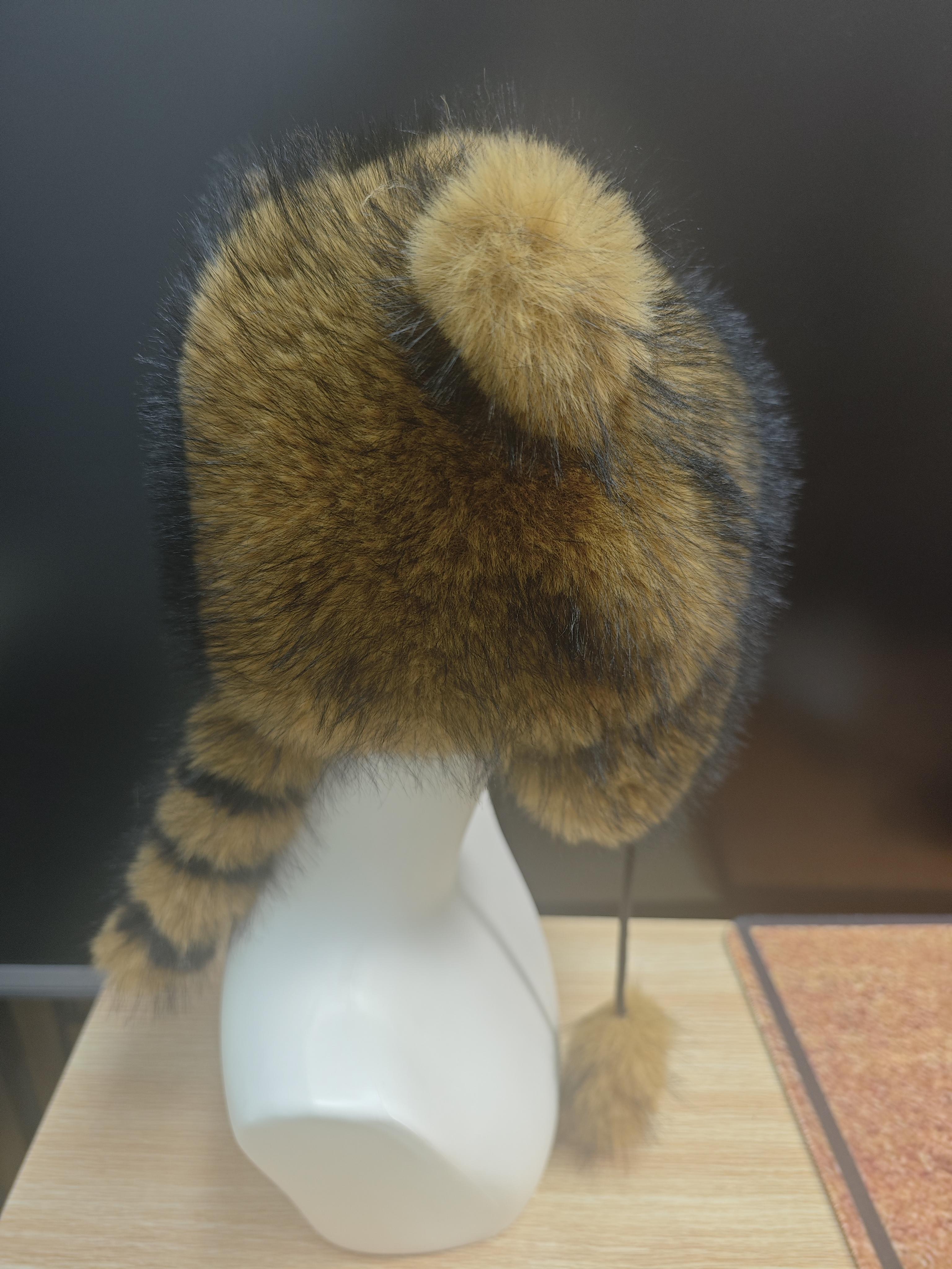 Raccoon Tail Winter Hat with Detachable Fluffy Earmuffs, Y2K Faux Fur Cozy Mood Hat, Hypoallergenic & Machine Washable for Cold Weather, Outdoor Wear, Street Style & Casual Outfits SpringStatements