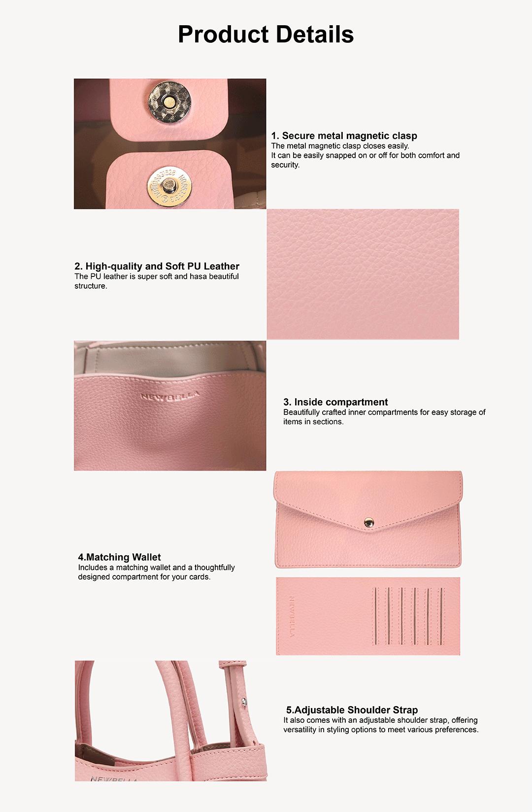 NEWBELLA Kelly S Size 2 PCS Set Top Handle Bag - Daily Casual PU Material with Magnetic Closure High Capacity Handbag 2025 SPRING dealsforyoudays,FallFreshness Leather Satchel SpringStatements