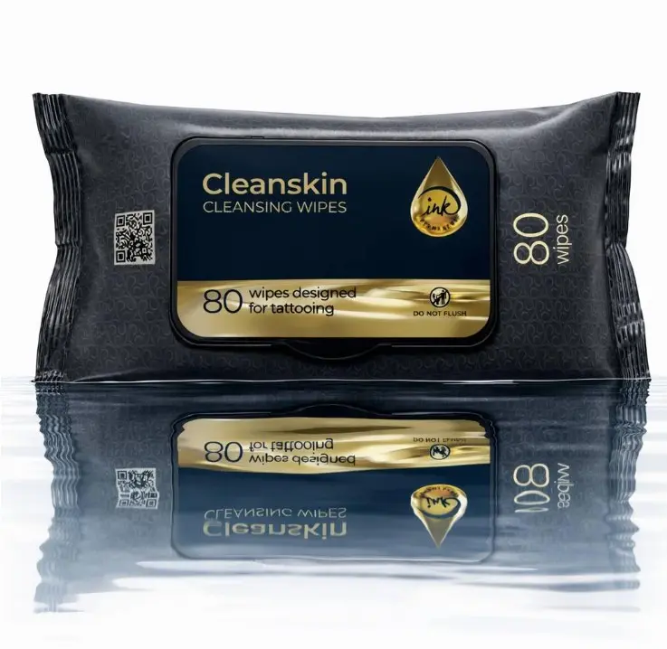 CleanSkin Cleansing Green Soap Tattoo Wipes All in One Solution Tattoo Wipes for during Tattooing | Tattoo Aftercare | Green Soap for Tattooing