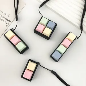 Keyboard Adult Fidget Toy Clicker Toy 4-in-1 Keyboard Fidget Keychain Cube Mechanical Key Button Clicker Stress Relief Gift for Office School Home to Pass The Time (Mix Colors)