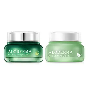 Aloderma Aloe Face Cream Set, 2 pieces - Soothing Cream, Brightening Cream