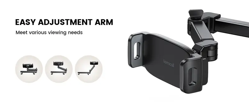 Compatible phones and tablets for adjustable car headrest mount