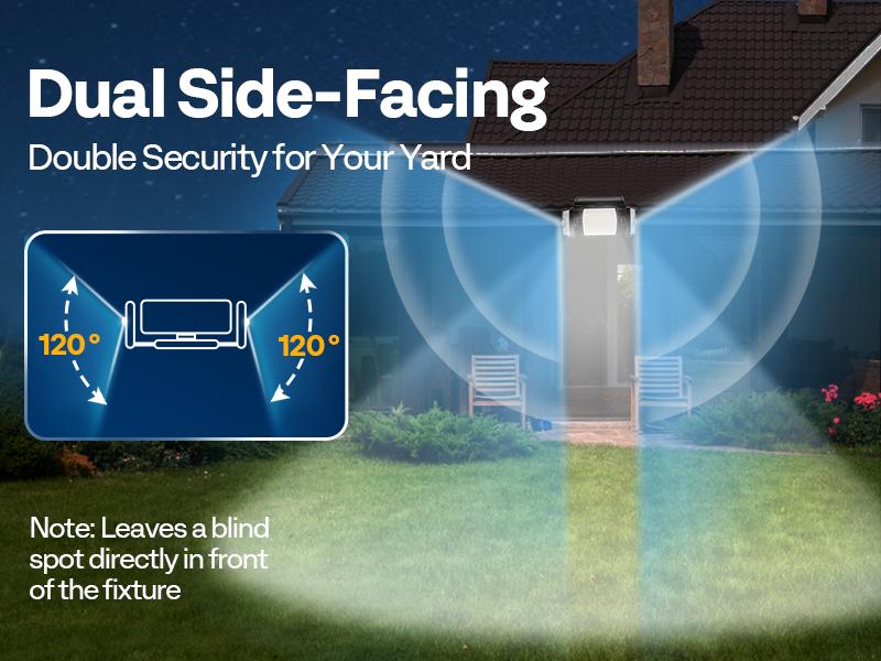 VIVOHOME Linkable Solar Flood Lights Outdoor, 2 Adjustable Motion Sensors Security Lights with 3 Heads, 2500LM, IP65 Waterproof, Solar Powered for Outside, Yard, Porch, Patio