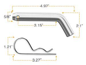 Nilight Fusion Trailer Hitch Mount with 1-7/8 Inch Trailer Ball & 5/8" Hitch Pin Clip, Fits 2-Inch Receiver 5000 lbs 2" Drop